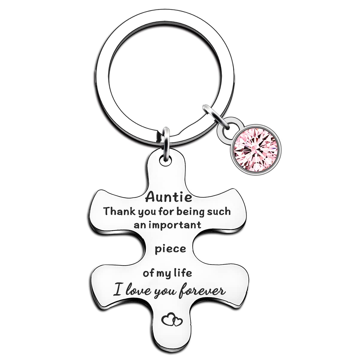 JETTOP Auntie Gifts Keyring Aunties Birthday Christmas Gifts from Nephew Niece Auntie Personalized Present Piece of My Life