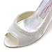 ElegantPark Women Peep Toe Beading High Heel Satin Wedding Bridal Dress Shoes