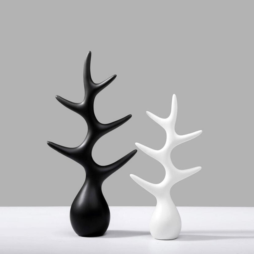 Sculpture Modern Minimalist Black And White Small Tree