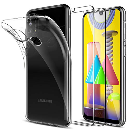 LK Cover Compatibile con Samsung Galaxy M31 Custodia, 2 Pezzi Pellicola Protettiva in Vetro Temperato, Morbida in…