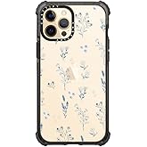 CASETiFY Ultra Impact Case for iPhone 12 Pro Max - Small Blue Flowers - Clear Black