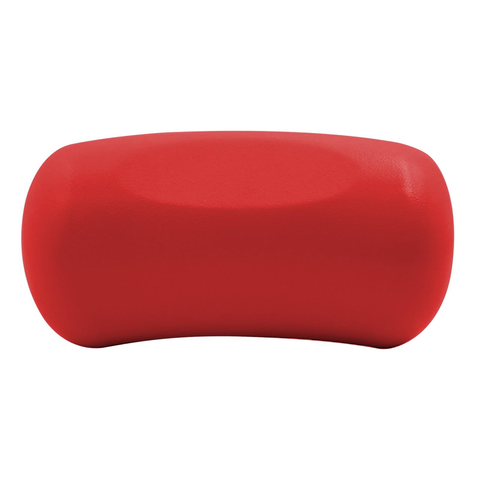 Redwaterproof Bath Pillow with 2 Suction Cups, Ergonomic Design, Reusable for Bathtub, Pool, Hot Tub & Home Spa Relaxation (Red)