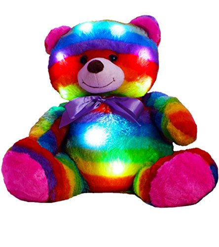 The noodley s led light up multi color teddy bear 14&qu…