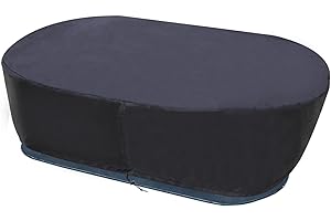 YUJHON Stock Tank Cover Oval Water Tank Insulated Cover 420D Waterproof Oxford Stock Water Tank Pool Pond Protector with Drawstring All Weather Protection for Outdoor Use (50 Gallon)