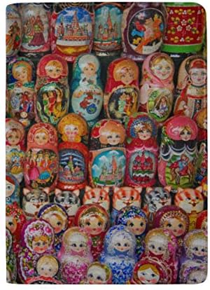 Colorful Russian Nesting Dolls Blocking Print Passport Holder Cover Case Travel Luggage Passport Wallet Card Holder Made with Leather for Men Women Kids Family