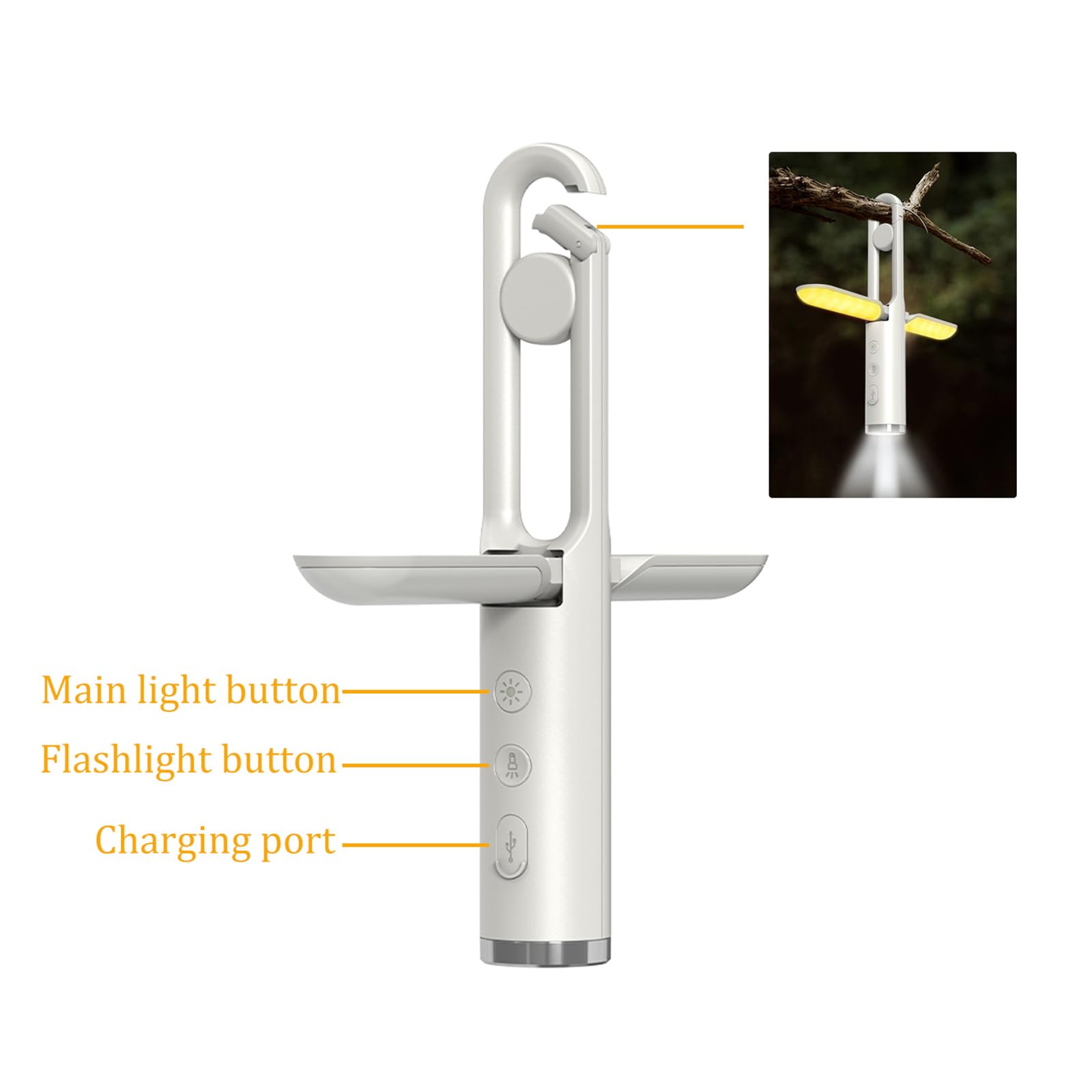 LED Camping Light, JMKMGL Foldable Rechargeable Light Built-in 2400mAh Battery, 5 Mode, Multifunctional Emergency Light with Flashlight and SOS Function for Camping Fishing Hiking and Travel
