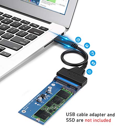 M.2 NGFF to SATA Adapter Card 22-Pin SATA III for NGFF M.2 SATA Converter Based Key B/B + M 2230 2242 2260 2280mm SSD Super Speed 6Gbps Transfer for Laptop Desktop