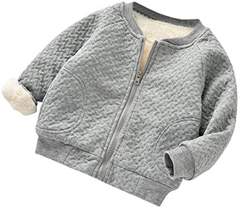 Minshao 0-24 Months Unisex Baby Zipper Fleece Pocket Coat Jacket Casual Baby Girls Boys Infant Autumn Winter Coat Cotton Jacket Toddler Thick Warm Kids Clothes Outwear