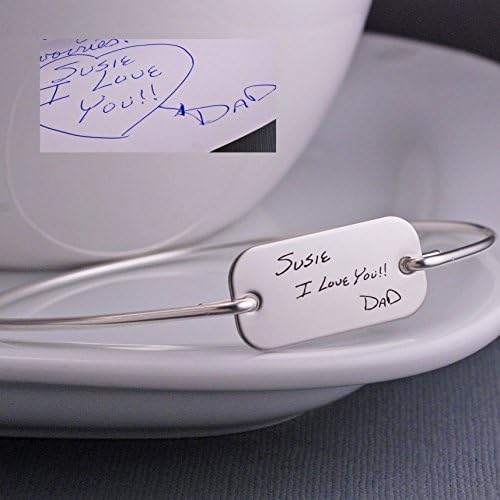 Silver Handwriting Bracelet, Your Actual Handwriting Bracelet, Custom Signature Jewelry, Memorial Gift, Wedding Gift