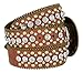 50158 Women's Belts Rhinestone Belt Fashion Western Cowgirl Bling Studded Design Leather Belt 1-1/2