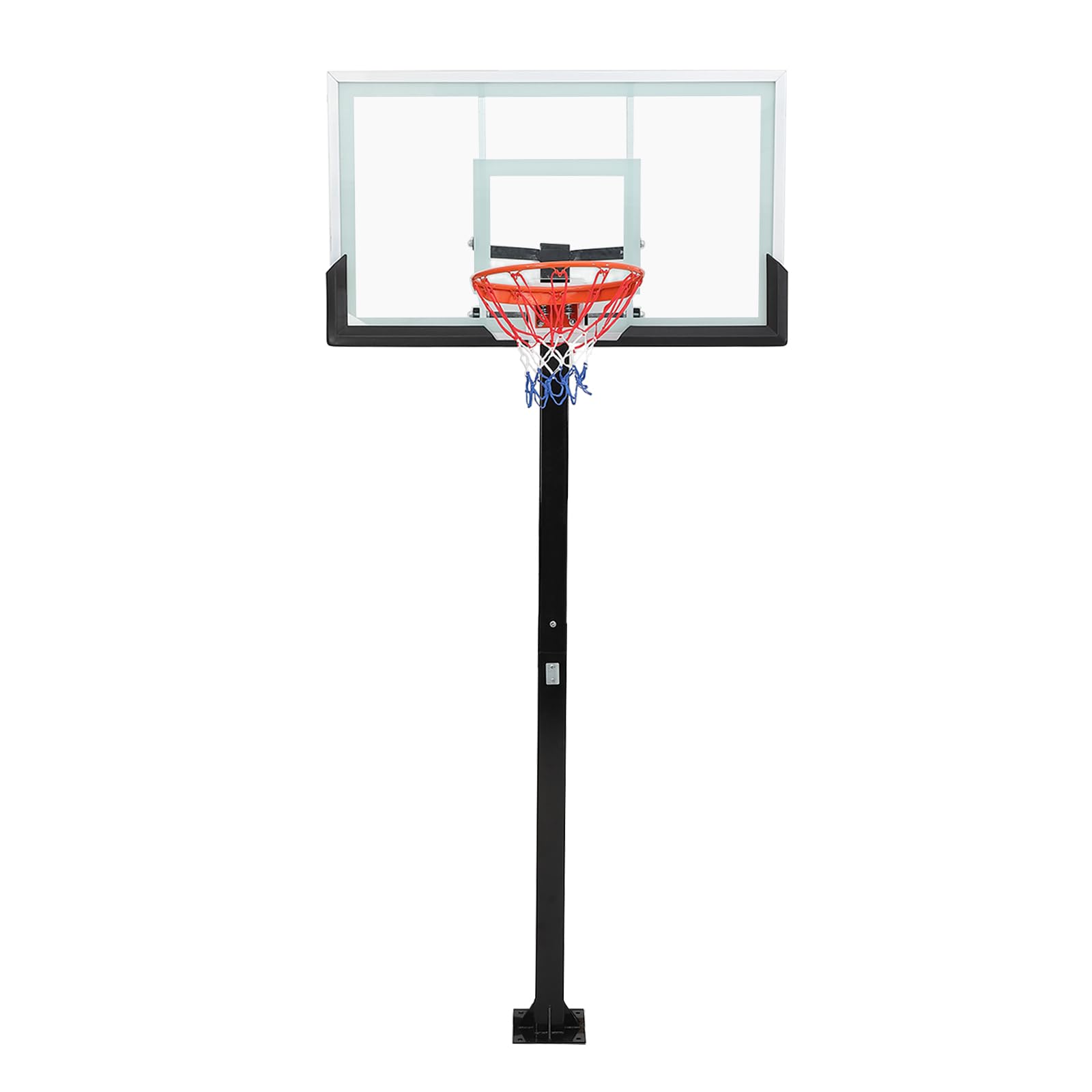Photo 1 of **BLACK METAL FRAME PARTS ONLY. SELLING FOR PARTS AS PARTIAL SET**GarveeTech In Ground Basketball System Outdoor, 8-10 ft Quick Adjustable Basketball Hoop ?Goal with 55 in Shatterproof Tempered Glass Backboard