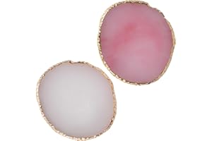 2Pcs Resin Nail Art Palette, Nail Painting Mixed Color Palettes, Gold Edge Makeup Mixing Tray, Gel Polish Palette, Nail Suppl