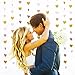 Hestya 2 Pack Paper Heart Garlands Heart Hanging Banner Bunting for Valentine's Day Wedding Party Decoration, 10 Feet Each, Glitter Gold, White and Pink