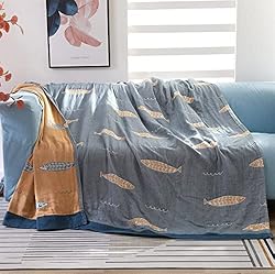 MSGKV Boho Throw Blanket 100% Cotton Blanket Woven