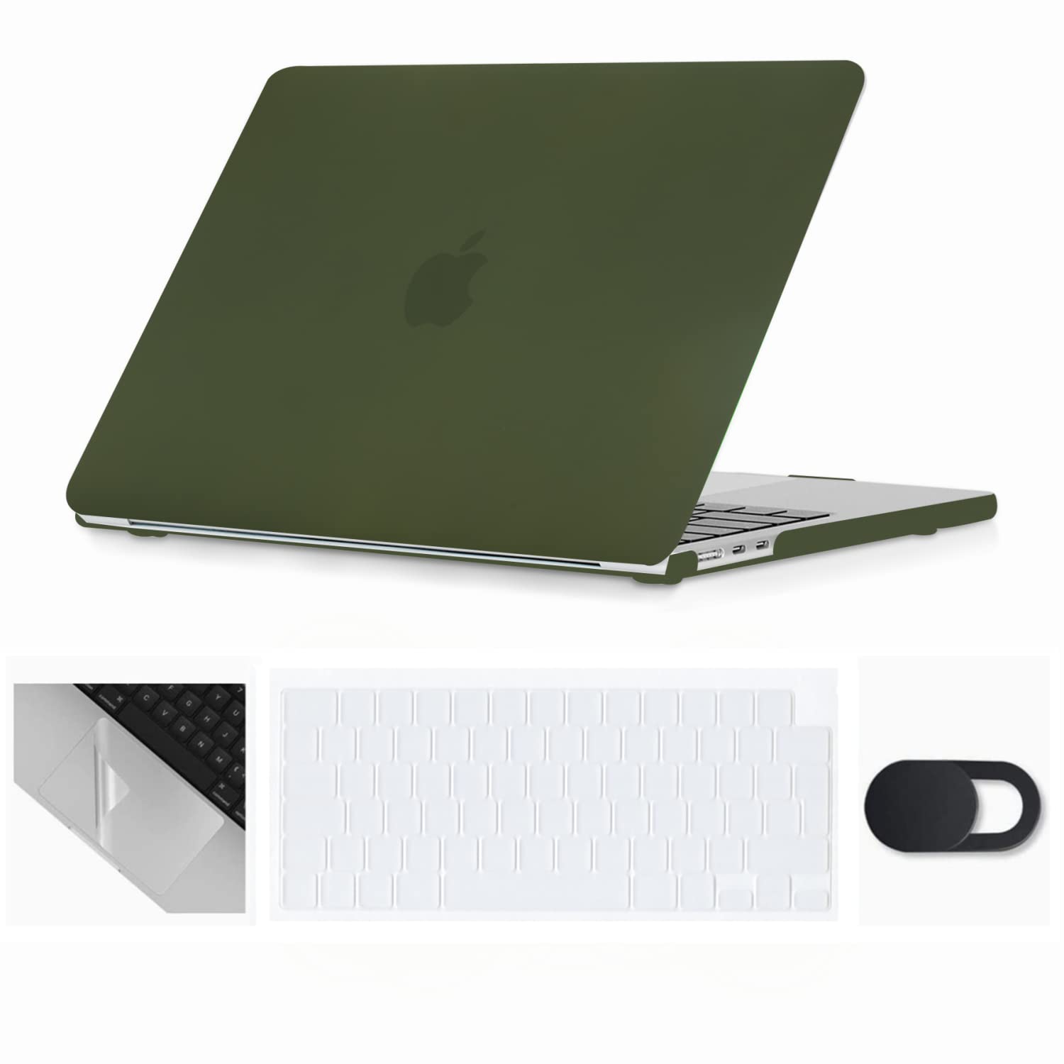 Se7enline Compatible with MacBook Air 13 inch Case M4/M3/M2 2022-2025 for Mac Air 13-inch A2681/A3113/A3240 Laptop Hard Shell Case with Keyboard Cover & Webcam Cover & Trackpad Protector,Avocado Green — image 1