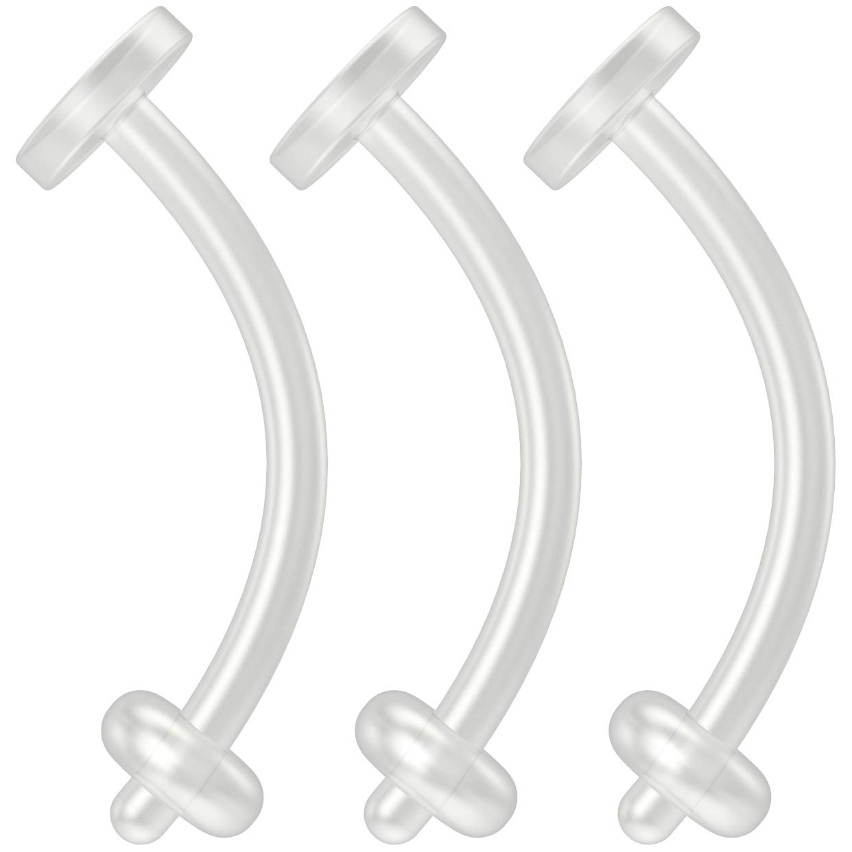 Buy 3pc 16g Cartilage Piercing Retainer Flexible Clear BioFlex Curved