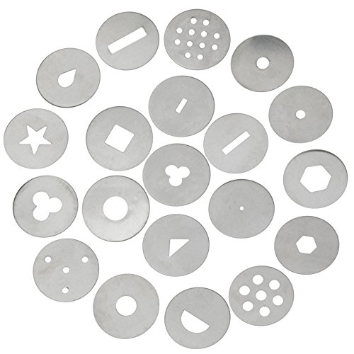 COMIART 20 Pcs Stainless Steel Green Crowded Mud Machine Polymer Clay Fimo Extruder Craft Gun Cake Fondant Sculpture Decorating Tool Set