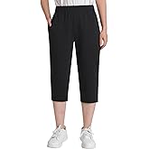 Weintee Women's Petite Knit Capris with Pockets