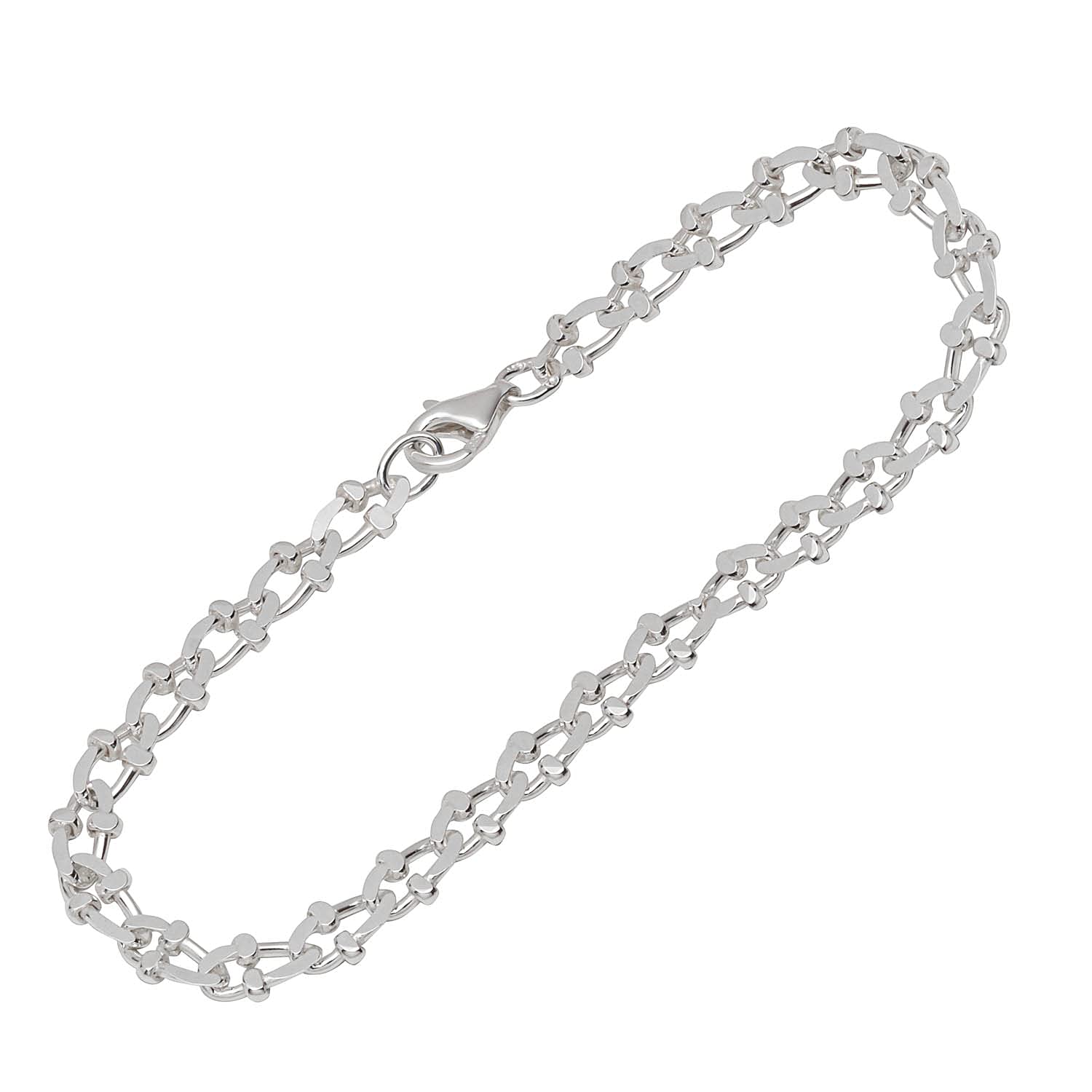 NKlaus bracelet 925 Sterling Silver 19cm king chain 2 times diamond ladies design bracelet 12341