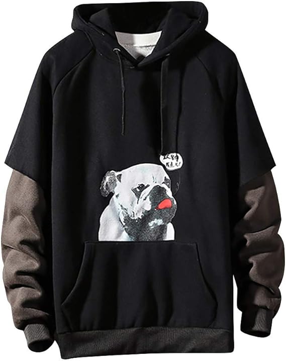 Amazon パーカー メンズ 長袖 犬柄 フード付き ストリート系 コットン せくしー ロング丈 ゆったり 大きいサイズ おしゃれ トレーナー メンズ 裏起毛 厚手 可愛い マムート 大きいサイズ 長袖 マロン トレーナー パーカー 通販