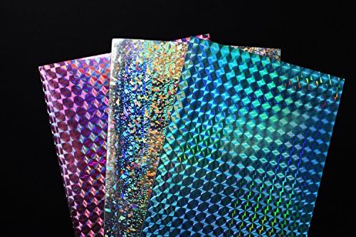 6 pcs 3 Colors 10X21cm Holographic Film Flash Laser Artificial Fish Skin DIY Jig Sticker Lure sticker Fly Tying Materials