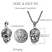 Stainless Steel Gothic Skull Pendant Chain Necklace for Men Boys