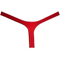 JAXFSTK Men's Shiny Ice Silk Bikini Thong Underwear