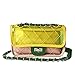 YOOXI Womens' Clear Purse Turn Lock Handbags Chain Shoulder Bags NFL Approved Bags Yellow + Pink