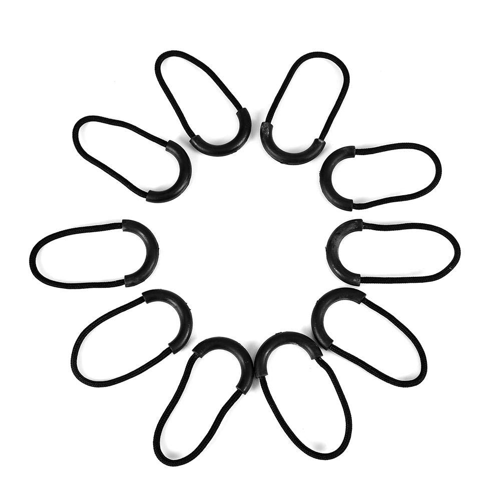 Alomejor Pack of 10 Plastic Pull Cord Zip Pullers for Zipper Slider Replacement Backpack