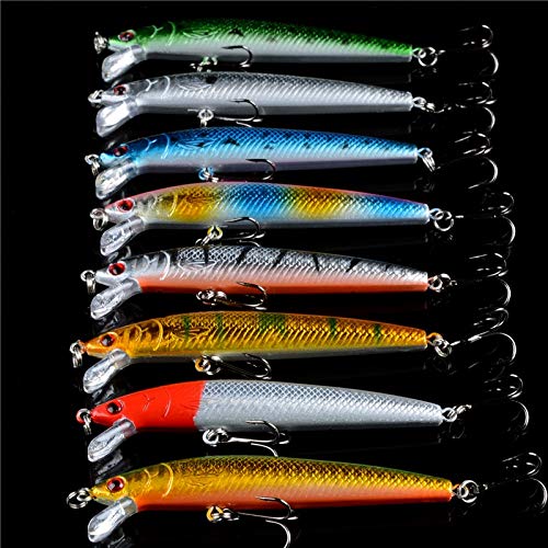 NAWQK 16pcs 2 Modelle Minnows Angelköder Jerkbait Qualitäts-Fischen 6# Hooks Tackle – Bild 4