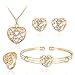iLH Clearance Deals 4 Pcs Jewelry Sets Women Personality Rhinestone Necklace Bracelet Ring Earrings Jewelry Set Romantic Gift by ZYooh (J)