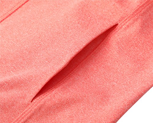 Dolcevida Women's Full Zip Long Sleeves Running Activewear Yoga Track Athletic Jackets (Coral, S)
