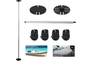 Seamax Adjustable Boat Cover Support Pole, Telescopic 3-Stage Extension 28-64 Inches, Fits Boats up to 26ft, Prevents Water P