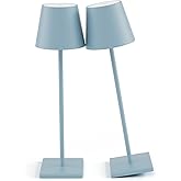 Aoceley 2 Packs Rechargeable LED Table Lamp,Outdoor Cordless Table Lamp Waterproof Portable, Stepless Dimmable Modern Lamp fo