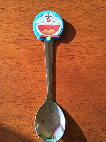 Personalized BLUE CAT Cartoon Silicone Stainless Steel Children's Spoon
