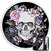 Sleepwish Skull Round Beach Towel Blanket Skeleton Flower Roundie Beach Blanket Line Art Roundie Beach Blanket (Pink Rose, 60