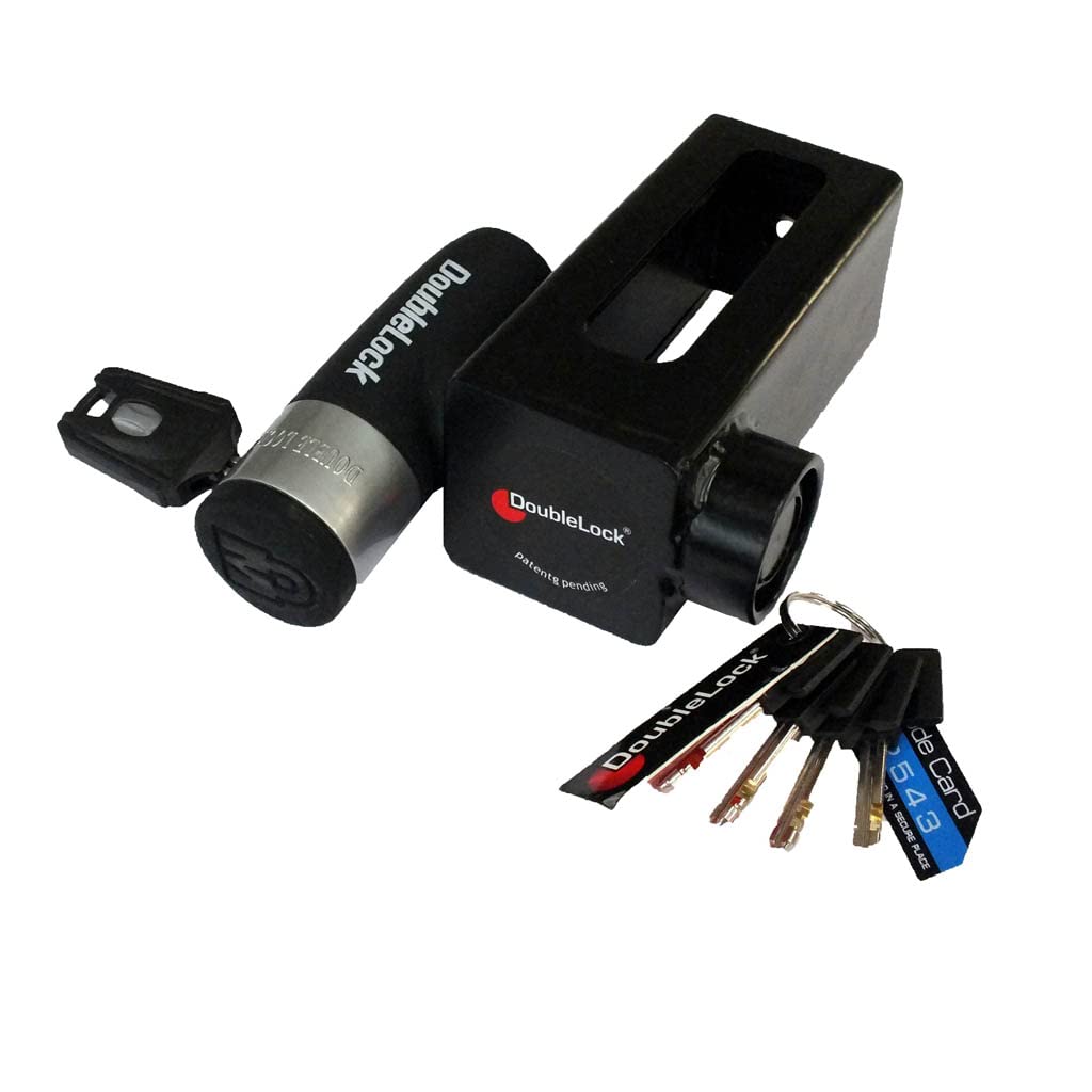DoubleLock - Outboard Lock - Long SCM - Boat Motor - Security Lock - Durable Lock - Locked Within 5 Seconds - Black
