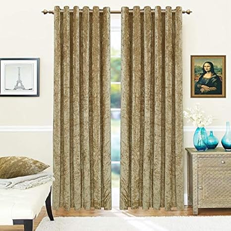 Qaisiria Crushed Velvet Curtains Eyelet Ring Top Thermal Fully