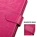 ULAK Galaxy S5 Case, Samsung S5 Wallet Case, Fashion PU Leather Magnet Wallet Flip Case Cover with Built-in Credit Card/ID Card Slots for Samsung Galaxy S5 SV Galaxy S V i9600- Hot Pink