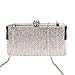 Anladia Shimmering All-Over Diamante Covered Evening Bag Small Box Shape Clutch