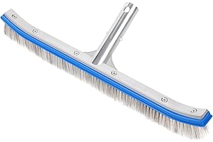 AQUAFLY 18-Inch Heavy Duty Pool Brush – Stainless Steel Wire & Nylon Bristles, Curved Edge Design for Easy Cleaning – Pool Brush Head for Inground & Above Ground Swimming Pools