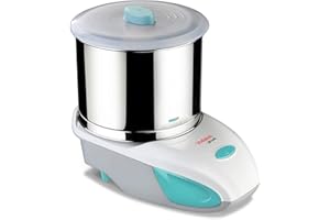 Vidiem Jewel 1.5-Ltr Portable Wet Grinder 110V, Light Weight, Low Noise, Splash Guard, Twin Blade SS Drum Stone Rollers for U