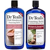 Dr Teal's Foaming Bath Variety Gift Set (2 Pack, 34oz Ea) - Restore & Replenish Pink Himalayan, Soften & Moisturize Shea Butter & Almond Oil - Essential Oils Blended with Pure Epsom Salt Eases Pain