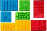 Bargain Paradise Silicone Molds Building Blocks and Robots, Set of 8