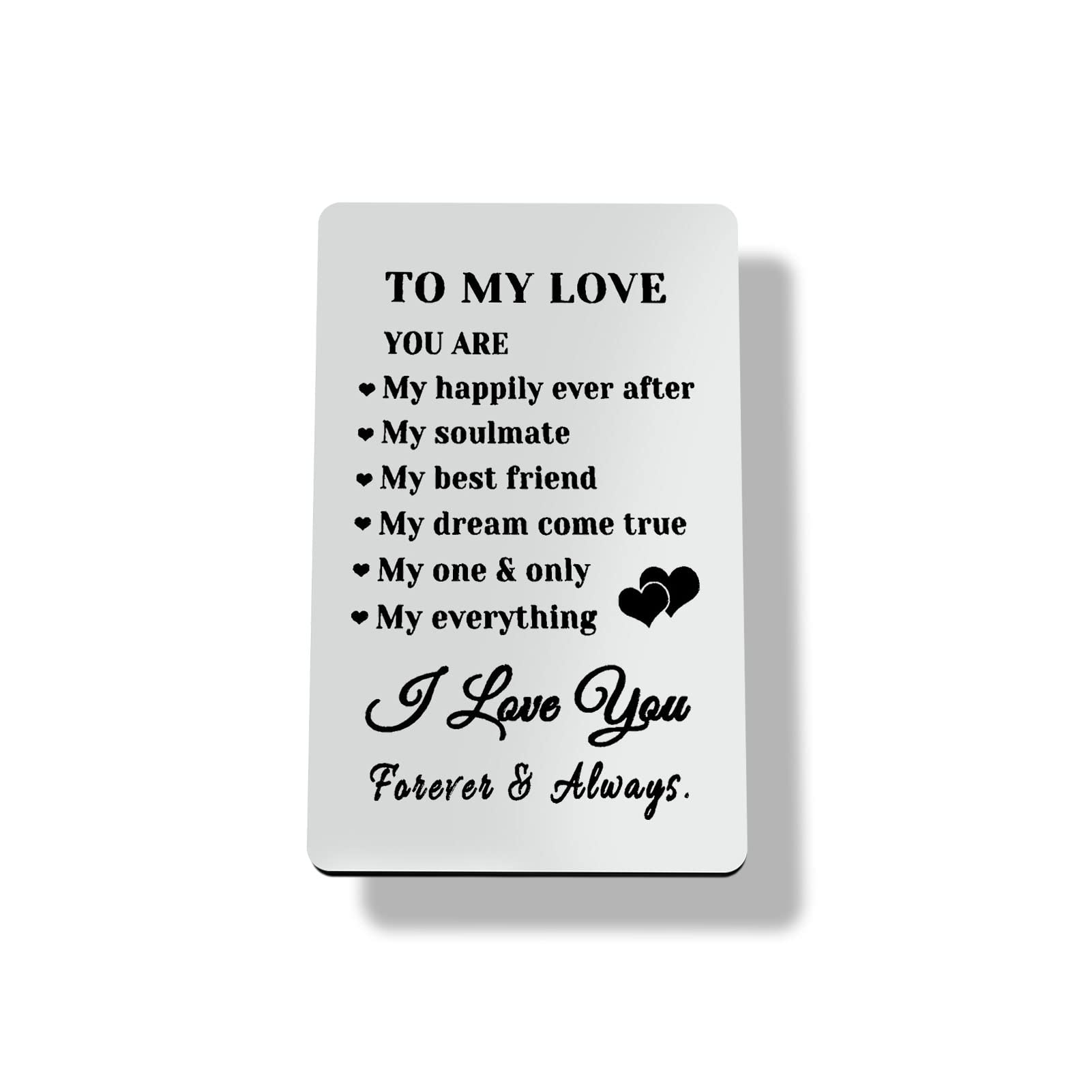 Anniversary GIF for Husband Boyfriend Engraved Wallet Insert Card from Girlfriend Wife Christmas Birthday Gifts Valentines Day Gift for Men Deployment Gifts for Him Wedding Christmas Birthday Present