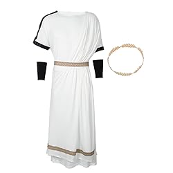Mens Ancient Greek Gods Toga Roman Senator Robe