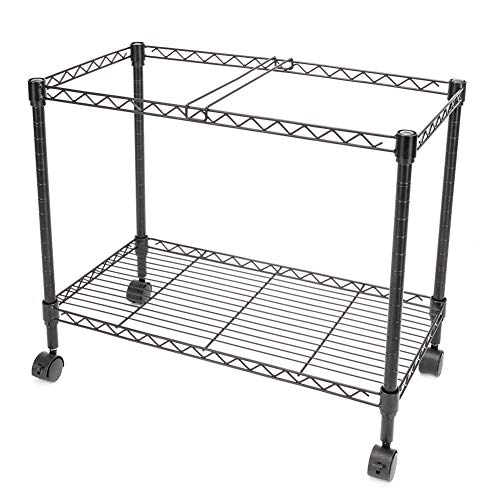 Metal Rolling Mobile File Cart,Single Layer File Frame, 23.6 x 12.6 x 18 Single Tier,Black,600x320xh460mm,for Classroom, Office, Living Room, Home Office Etc