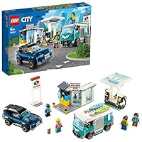 LEGO City Turbo Wheels - Gas Station, Toy Building Set from 5 Years, with Various Toy Vehicles and Minifigures (60257), Assorted Colour/Model