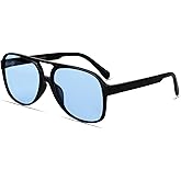 Freckles Mark Vintage Retro 70s Sunglasses for Women Men Classic Large Square Aviator Trendy Glasses