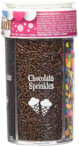 Dean Jacob's 4in1 Chocolate Accents ~ 4.68 oz 2 pack â–º Chocolate Sprinkles â–º Chocolate Drops â–º Cookie Cream Crunch â–º Dark Chocolate Crunch - delicious edible dessert decorations